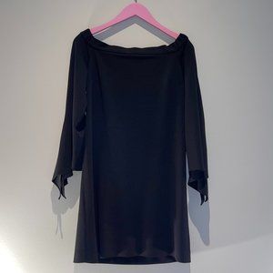 Tibi black crepe off-the-shoulder dress, size US 4